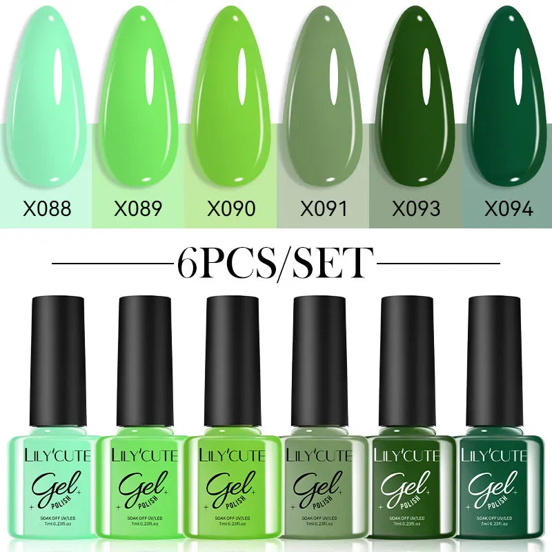 LILYCUTE 6PCS Gel-Nagellack-Set Sommer Neon Nagellack-Gel-Kits für DIY Nagel Semi-Permanenter UV-Lampe Gellack Nagellack-Set