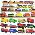 Holzzugspielzeug Zugstrecke Magnetischer Satz Elektrische Lokomotive Druckguss-Modellauto Passt auf alle Holzmarken Schienen für Kinder