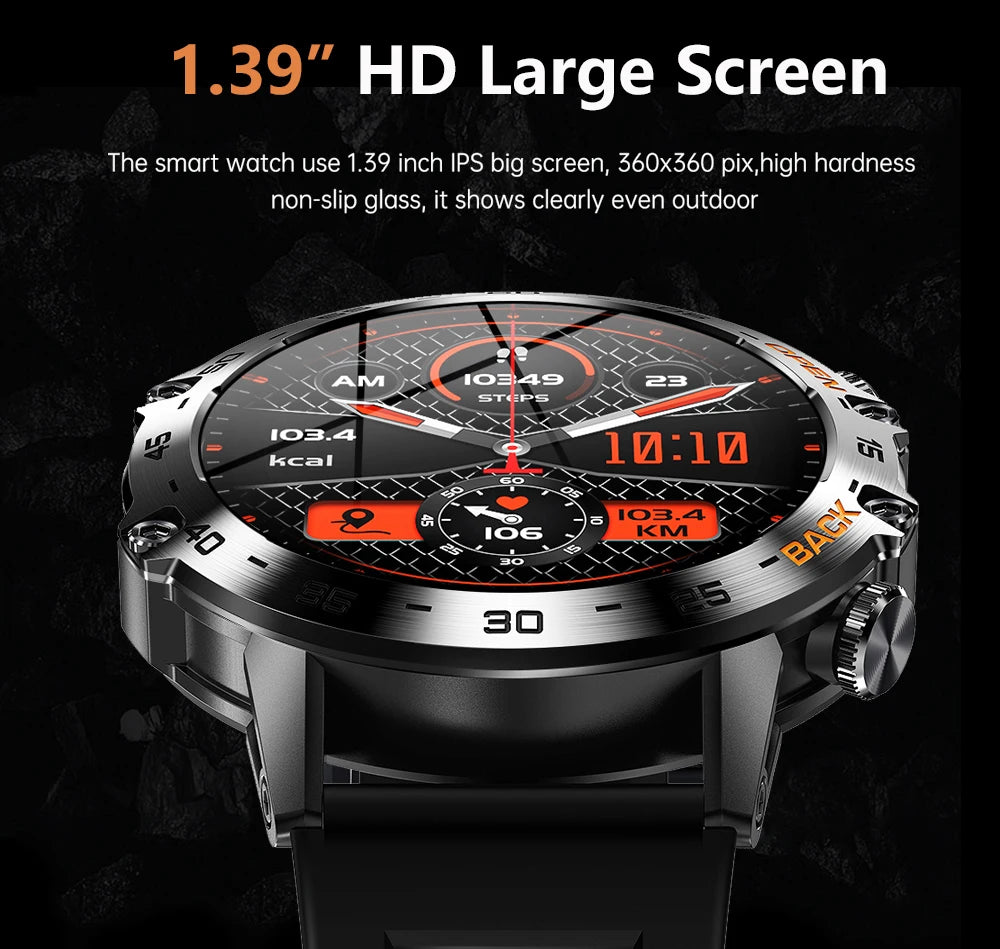 MEVADEN Steel 1,39 Zoll Herren Luxus-Smartwatch Bluetooth Anruf Sport-Fitness-Tracker Gesundheitsmonitor Smartwatch für Männer MD52