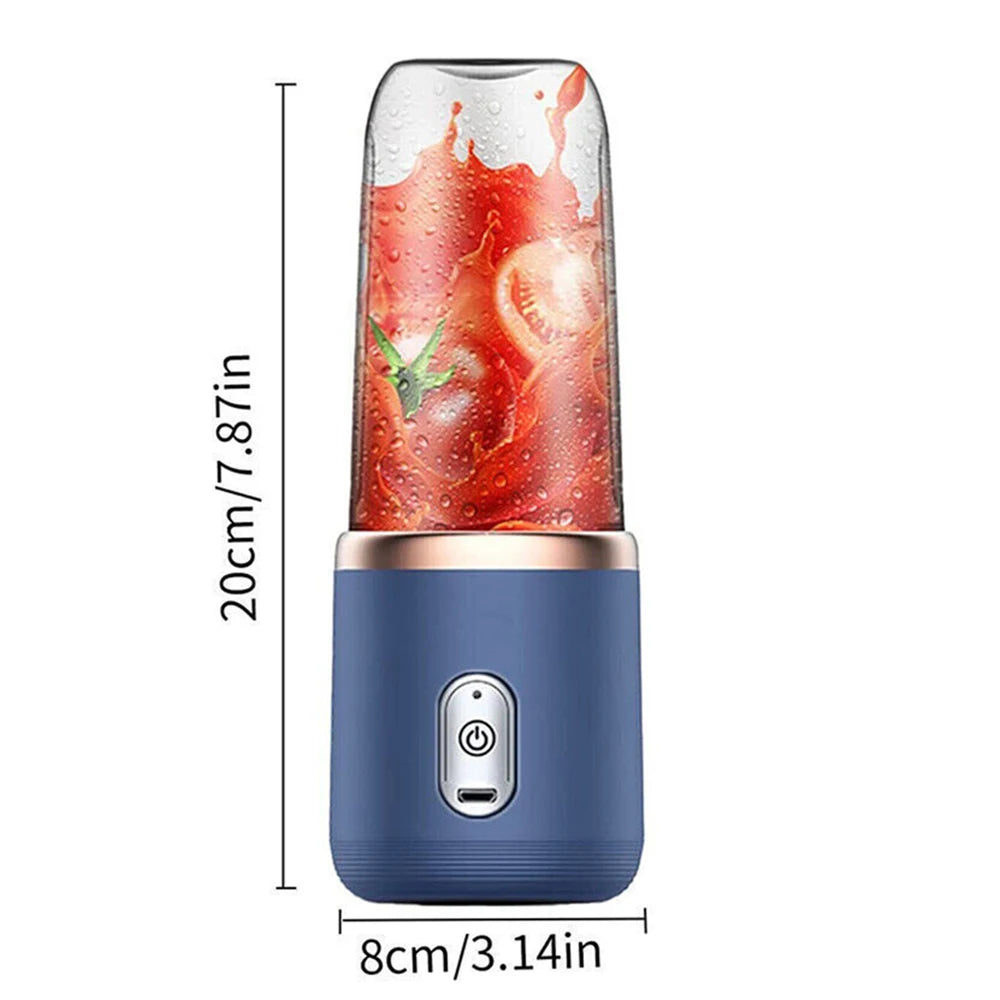 400ml Mini-Mixer 6 Klingen, tragbarer Smoothie Maker mit 21000 U/min, USB wiederaufladbar, multifunktionaler Entsafterbecher für Milchshakes