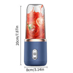 400ml Mini-Mixer 6 Klingen, tragbarer Smoothie Maker mit 21000 U/min, USB wiederaufladbar, multifunktionaler Entsafterbecher für Milchshakes