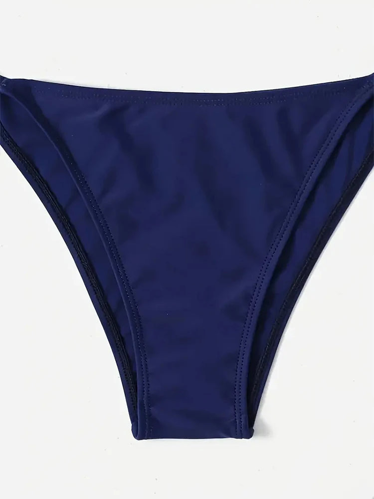 Bademode Tanga Bikini Set Sexy Neu Marineblau Badeanzüge Frau Sexy Bademode Bikinis Triangel Bandage Damen Strandbekleidung