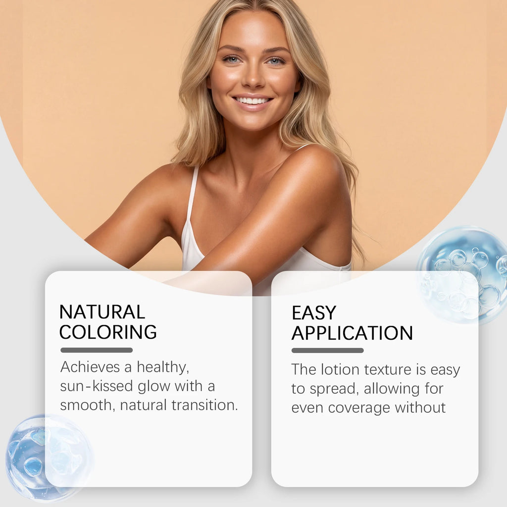 Selbstbräunungsspray natürlicher bräunungsloser Bräuner für Gesicht und Körper feuchtigkeitsspendendes, leichtes bräunungsloses Spray, natürlicher Braunton, gleichmäßiger Glanz