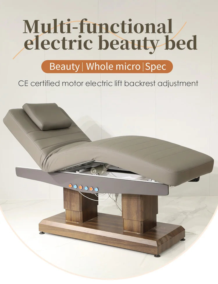 Modernes Design Elektrisches Spa-Behandlungsgerät Kosmetikliege mit verstellbarer Beinlehne und Rückenlehne 4-Motorige Gesichts-Massageliege