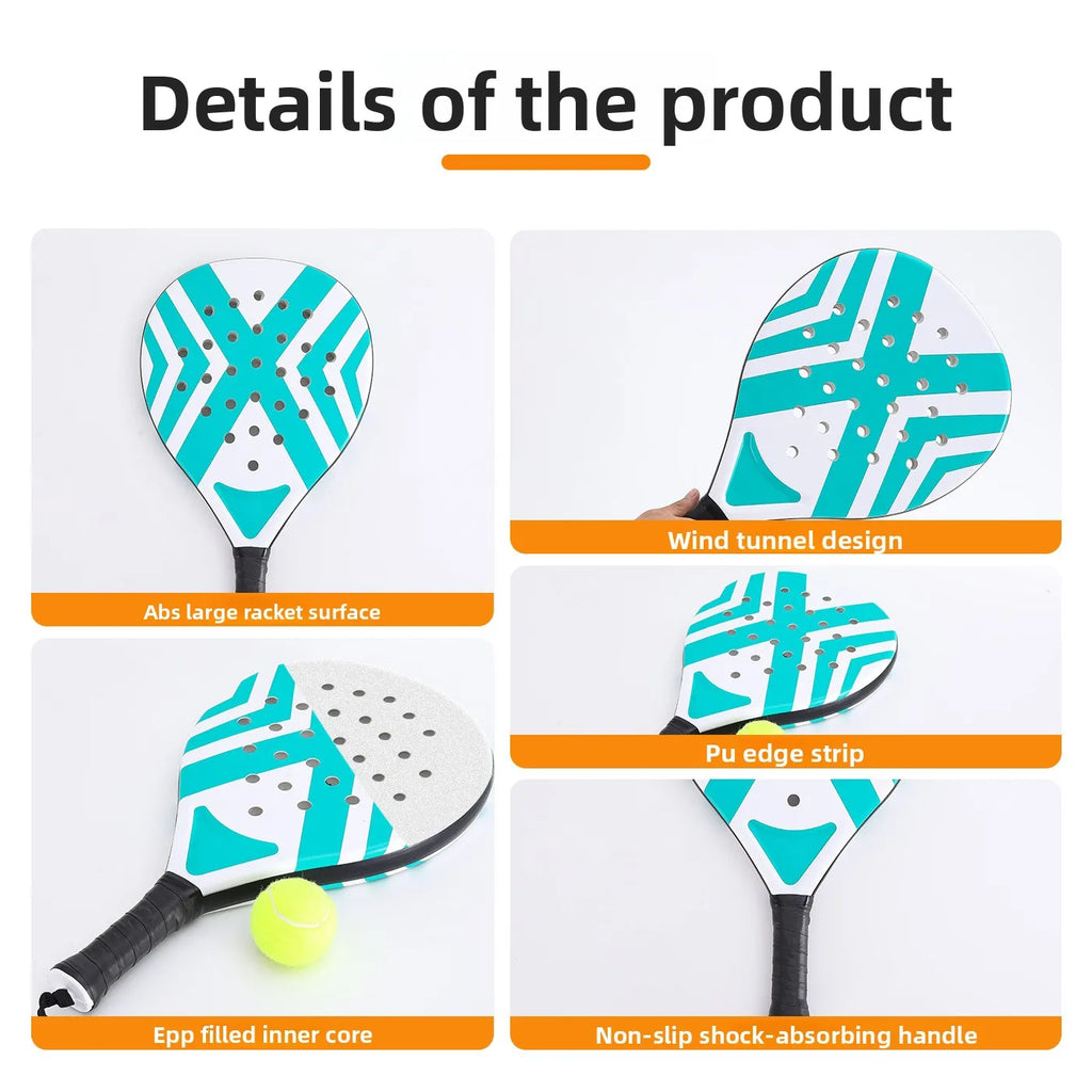 Padel-Tennisschläger Strandtennisschläger Carbonfaser Leichte Tennisschläger Outdoor-Sport Herren- und Damen-Leuchtschläger