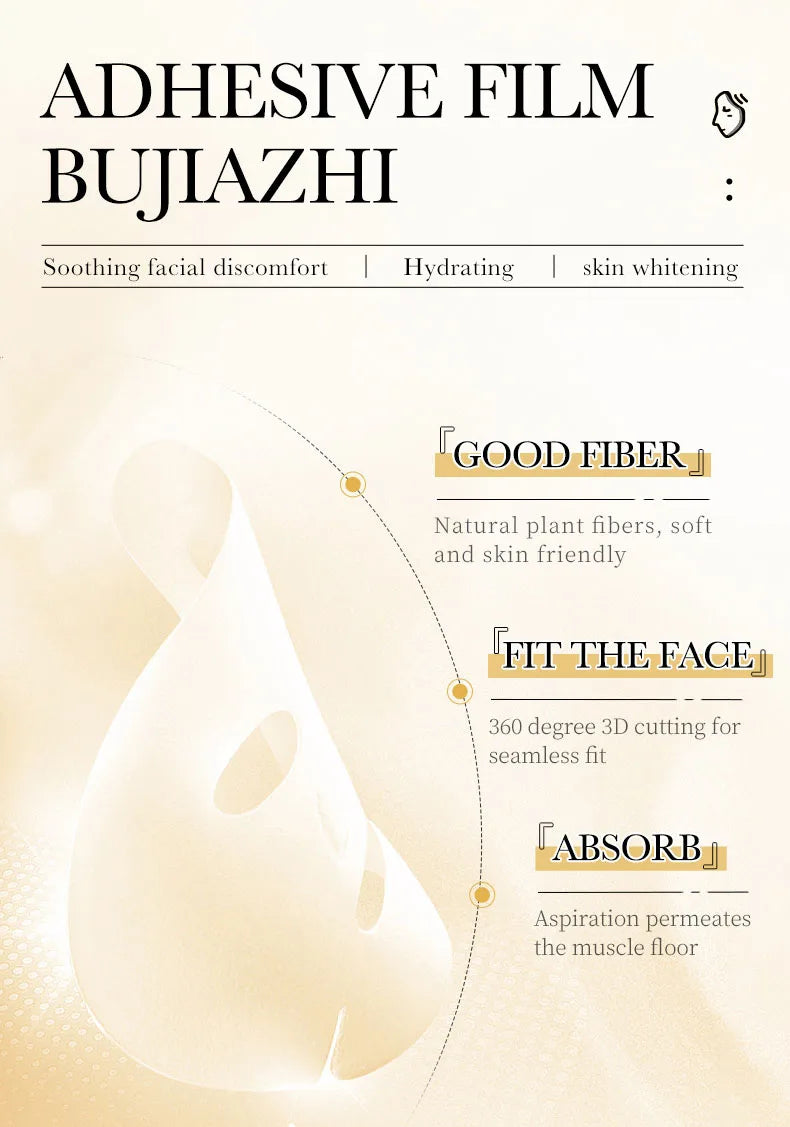 10 St. SADOER 24K Gold Vitamin C Hyaluronsäure Gesichtsmaske Feuchtigkeitsspendend Straffend Hydrierend Gesichtsmasken Hautpflegeprodukte