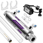 ALTHY UV-Ultraviolett-Wassersterilisator Wasseraufbereitungssystem Desinfektionslampe + Durchflussschaltersteuerung Edelstahl 1 GPM