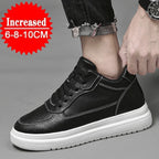 Hochwertige Herren-Sneaker, erhöhte Herrenschuhe, modische Freizeitschuhe, bequeme Leder-Sportschuhe, Höhenzunahme 6/8/10 cm