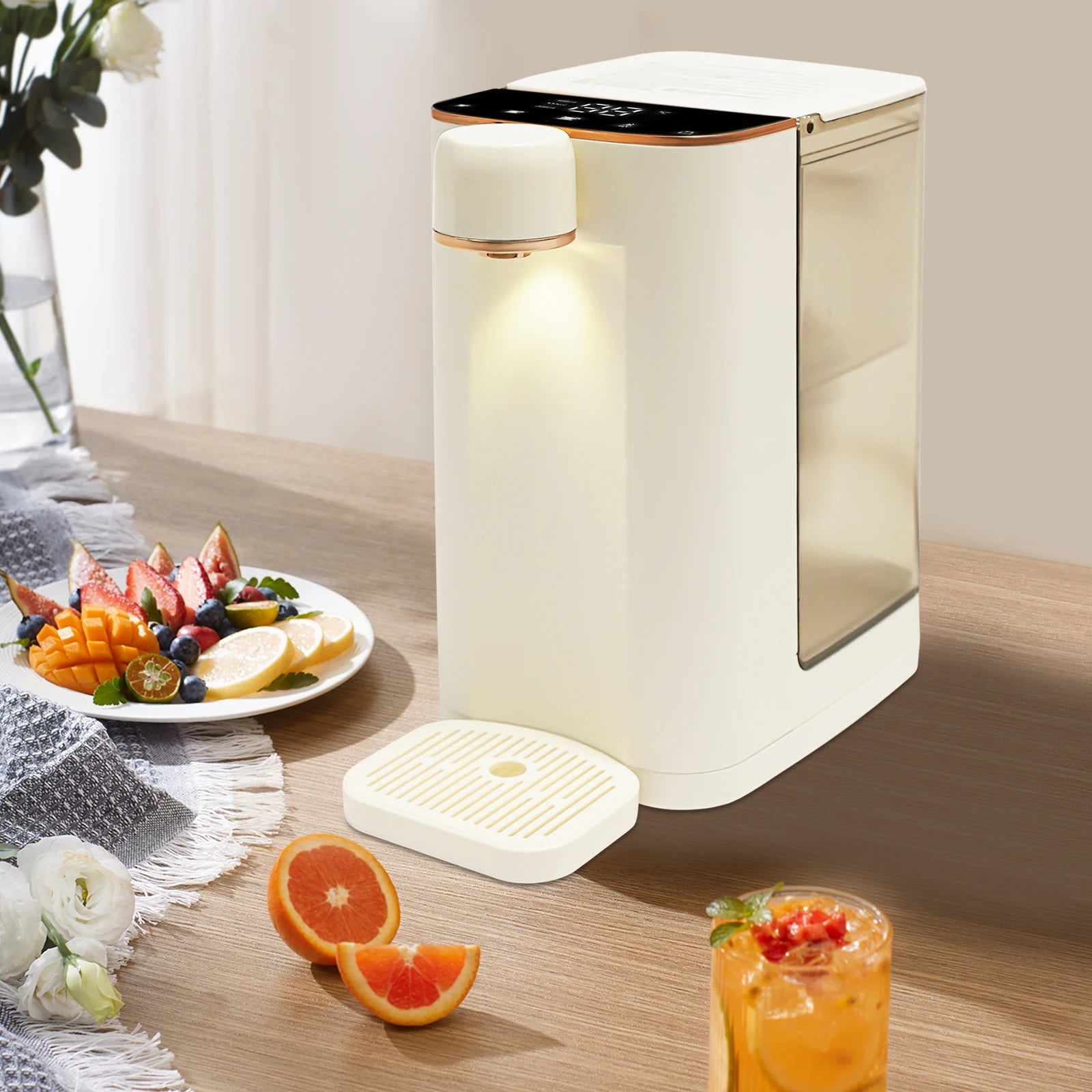 Elektrischer Wasserspender 27x19x26cm 10.63x7.48x10.24in 2000W Seltene Erden Heizung 3L 0.79Gal Mehrere Temperaturen Touchscreen für