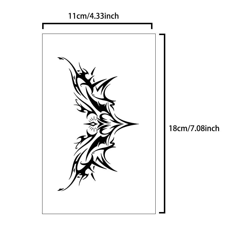 1 Stück charmante Tattoo-Aufkleber, wasserdicht, haltbar, ein bis zwei Wochen, für Mädchen, Bauch, Brust, Rücken, Taille, nicht reflektierend, Dornen-Cyan