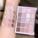 DIKALU 20-Farben Koreanische Lidschatten-Palette mit geringer Sättigung Matt Wasserfest Braun Rosa Lidschatten-Palette Langanhaltendes Tages-Make-up