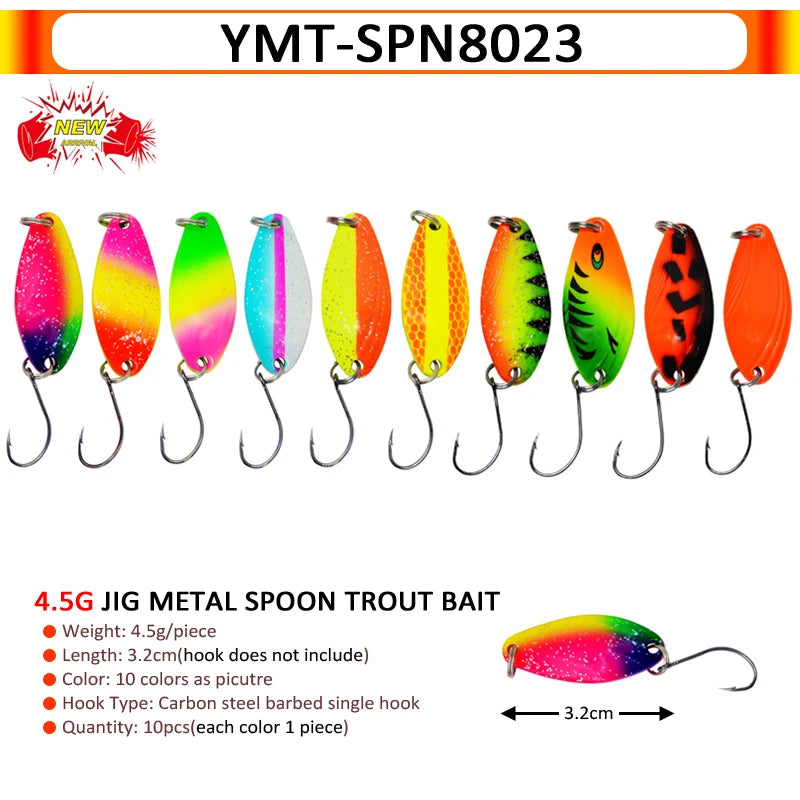 7/9/10 Stück Forellenköder 2,5g/2,6g/3g/3,2g/3,5g/5g Metalllöffel Angelköder Wobbler Casting Jigging Angelzubehör Pesca Döbel
