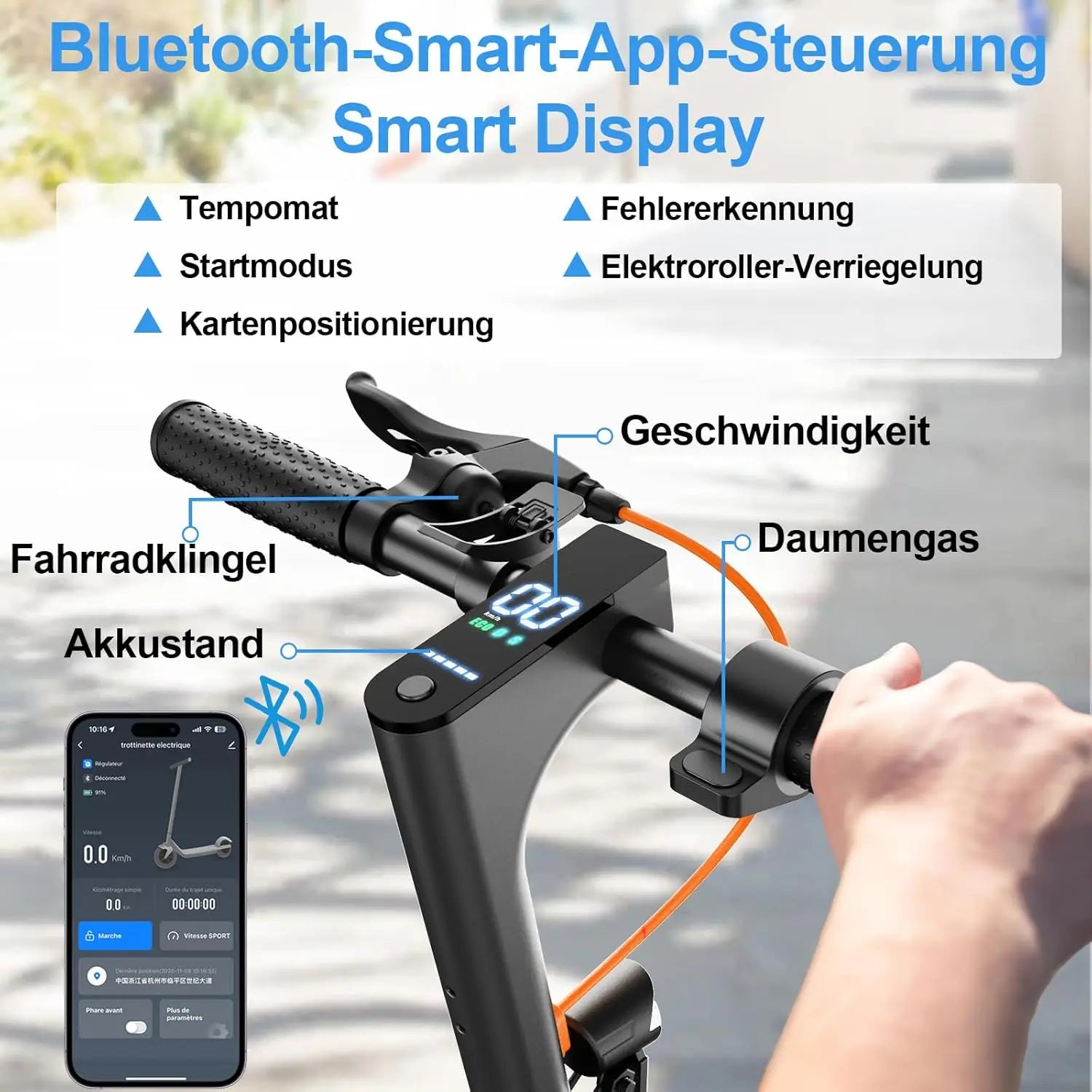 Todimart T3 ABE Elektroroller für Erwachsene, 36V 7.8AH, Spitzenleistung 500W, 25-35KM, 8,5-Zoll-Wabenreifen, Urbaner Elektroroller