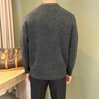 Herren Winter Norwegerpullover Einfarbig Polo Rollkragen Gestrickte Pullover Lässige Retro Warme Strickwaren Elegante Y2K Streetwear Jersey Hombre