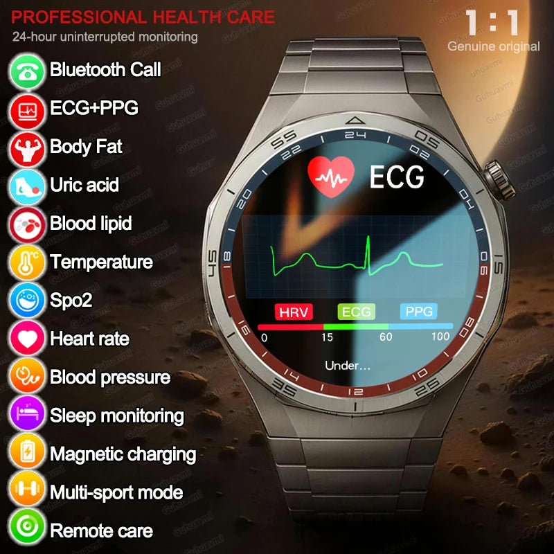 2026 Neue Smartwatch für Pflegeberufe mit EKG+PPG Gesundheitsanalyse Blutdruck Lipide Harnsäure Drahtlose HD-Anruf Smartwatch Herren Damen Hauptbild