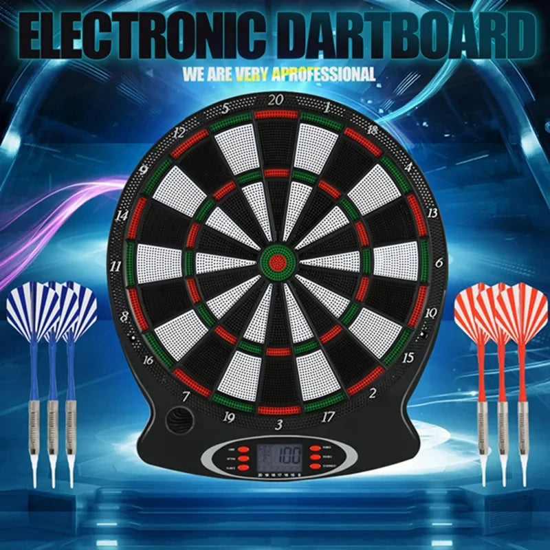 Professionelle elektronische Dartscheibe mit LCD-Anzeige, 6 Darts inklusive, für Zuhause, Bar und Party