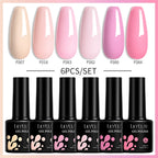 LILYCUTE 6PCS Gel-Nagellack-Set Sommer Neon Nagellack-Gel-Kits für DIY Nagel Semi-Permanenter UV-Lampe Gellack Nagellack-Set