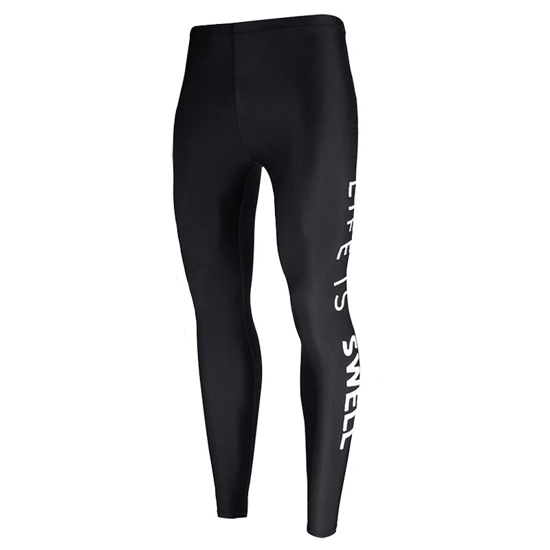 Herren schnell trocknende Sonnencreme rein schwarzer Buchstabe Tauchen und Surfen wasserdichte Damen Caprihose Nylon Hot Spring Badehose