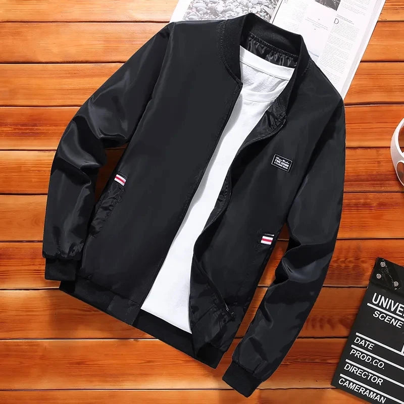 Herren Leichte Windjacke Frühling Herbst Jacke Mantel Herren Winddichte Outdoor Lässige Stilvolle Reißverschlusstaschenjacke