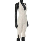 Avrilyaan Spitze Sieben-Punkte-Hose Bodycon Sexy Party Tiefer V-Ausschnitt Playsuits Damen Strampler Damen Jumpsuit 2025 Sommer Overalls