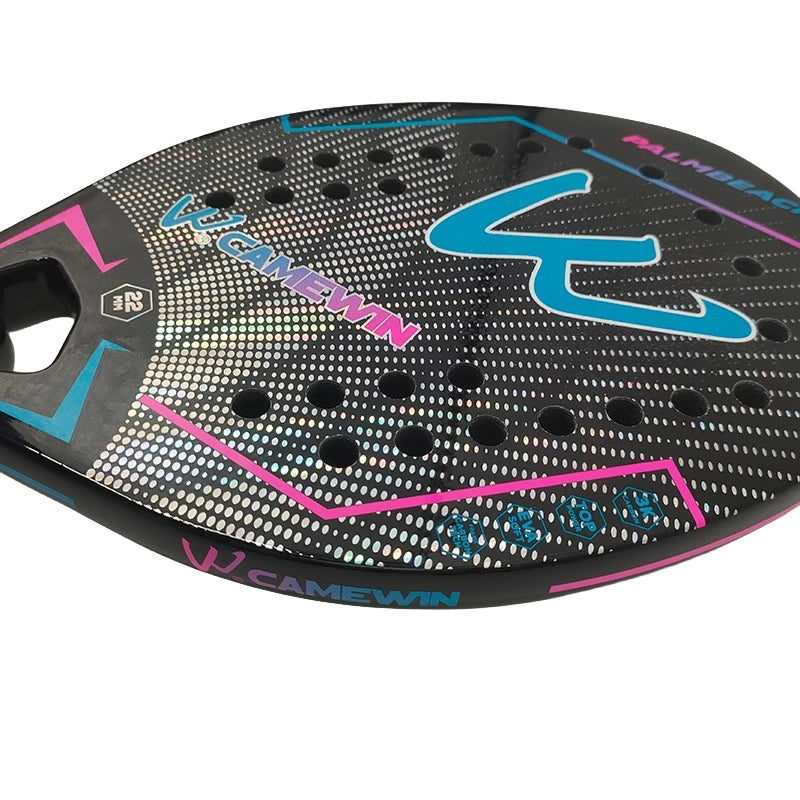 3K Camewin Strandtennisschläger, Vollcarbon, raue Oberfläche, Outdoor-Sport-Schläger für Herren, Damen, Erwachsene, Tennisschläger, Neu