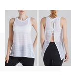Sexy Sleeveless Backless Sports T-Shirt Women's Gym Tank Top Loose Sportswear Breathable Workout Tank Top Fitness Yoga Dance