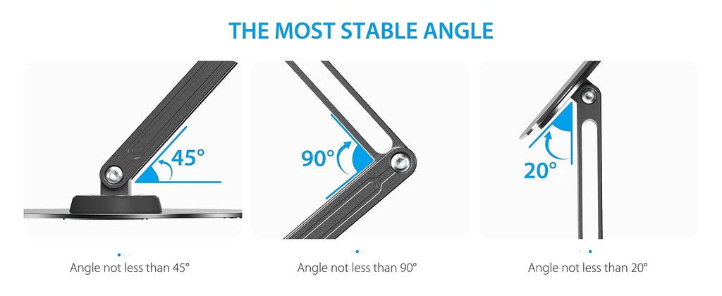 UPERFECT Adjustable Magnetic Stand Holder for 10-19 Inch Portable Monitor Tablet Aluminum Foldable Arm Swivel Desk Stand Mount