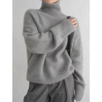 2024 Herbst und Winter Neuer dicker Kaschmirpullover Damen Rollkragenpullover Warm Locker Gestrickter Basispullover Jacke Oberteile