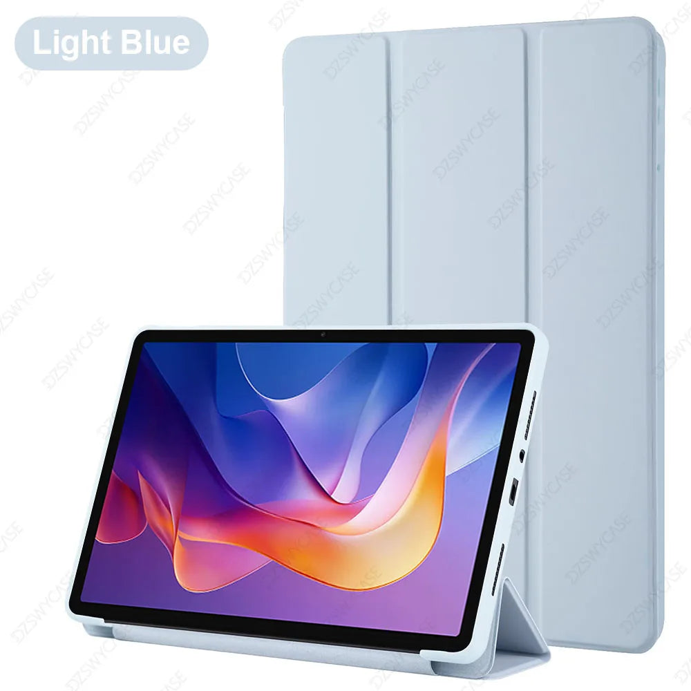 Silikonhülle für Xiaomi Redmi Pad 2 11 Zoll 2025, ultradünne dreifach faltbare Ständer PU-Leder Schutzhülle, Auto Schlaf-/Weckfunktion