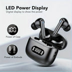 Drahtlose Kopfhörer 40dB Geräuschunterdrückung Bluetooth 5.3 Kopfhörer 6 Mikrofone ENC mit LED-Anzeige HD-Anruf TWS-Ohrhörer Transparenzmodus