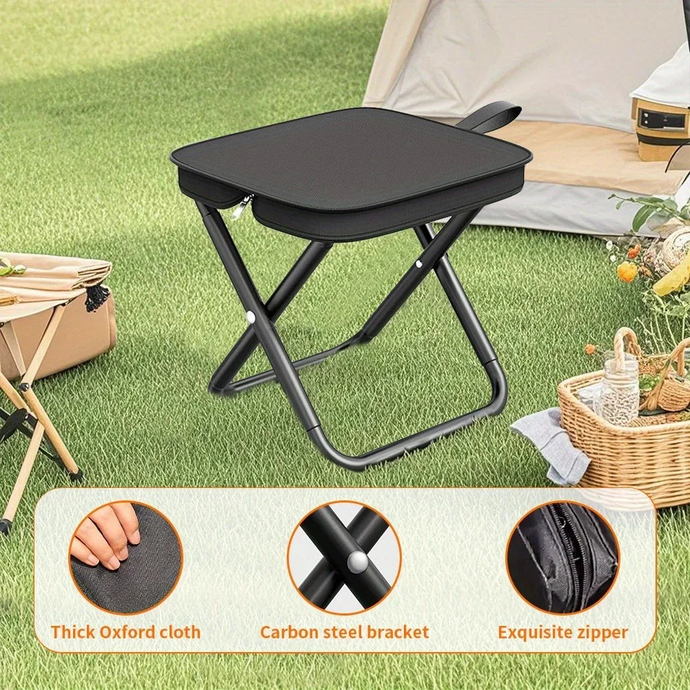 Tragbare Klapp-Angelausrüstung Leichtes Gestell aus Eisenlegierung Klappbare Outdoor Camping Picknickbank Handtasche Kompakter Robuster Hocker