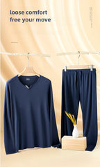 Herren Schlafanzug Set Ultrafeiner Tencel Modal Frühling und Sommer Komfort Loungewear Luxus Herren Pyjama