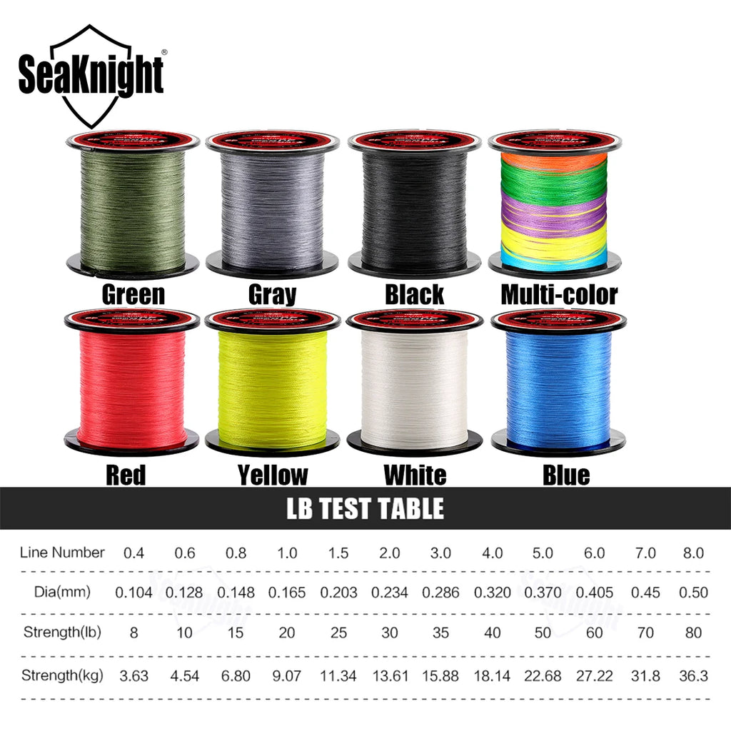 SeaKnight Brand 4-fach geflochtene Angelschnur 8-100LB Multifilament PE-Schnur 300M 500M 1000M Süßwasser Salzwasser Angeln Pesca