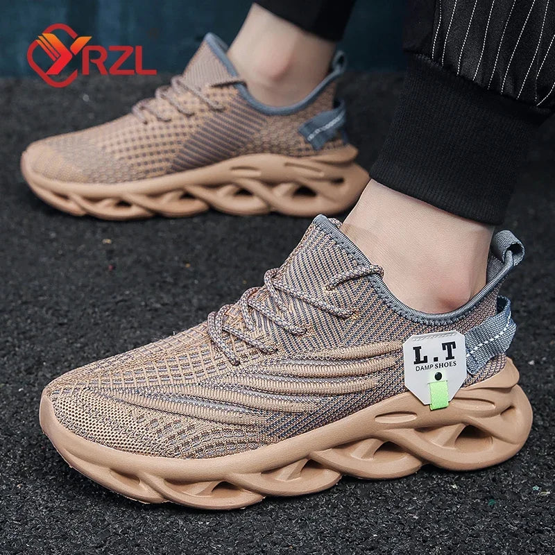 YRZL Herren Sportschuhe Laufen Schwarz Jogging Freizeit Sneaker Outdoor Atmungsaktives Mesh Damen Leichte Stoßdämpfung Schwarz Tennis