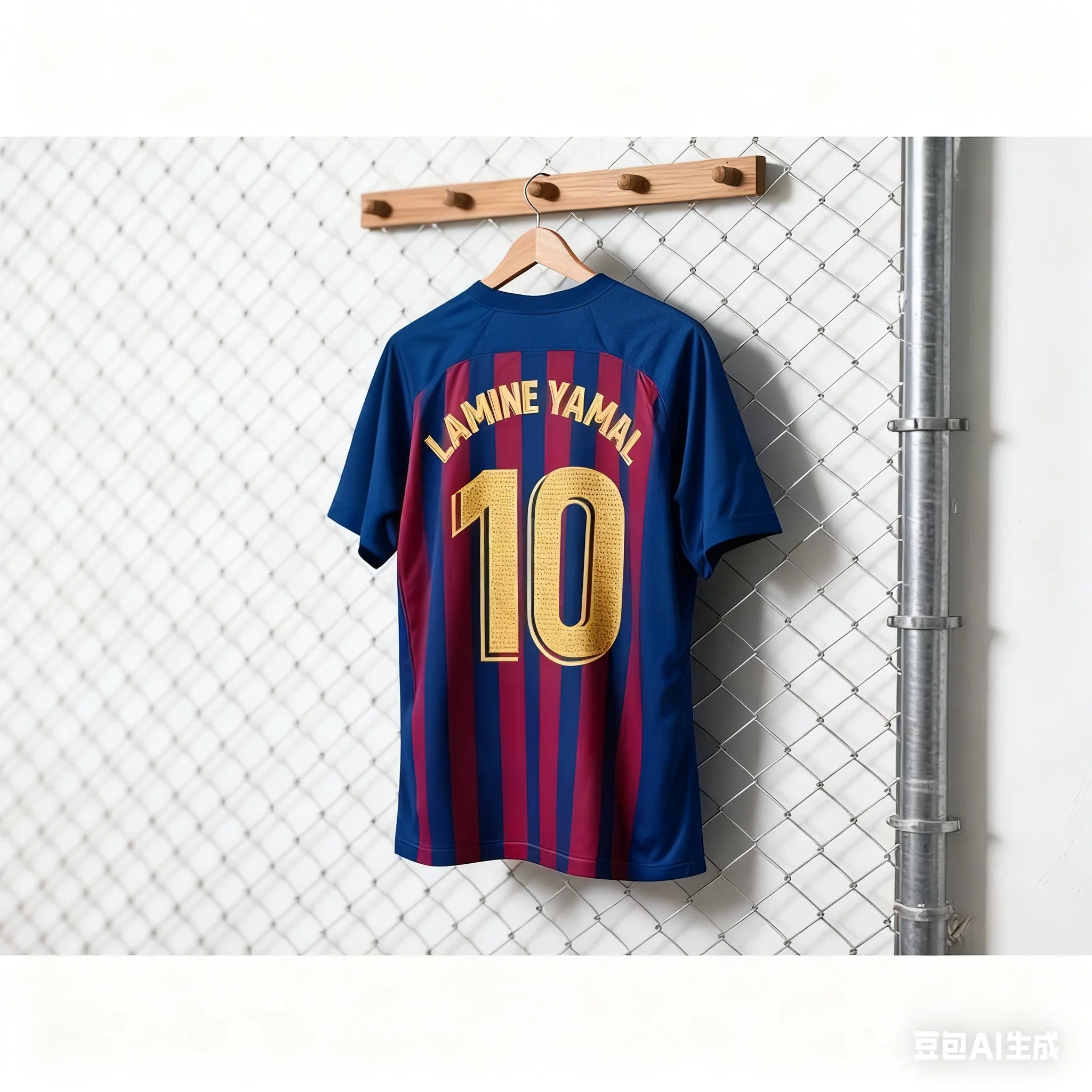 AI CHATGPT Lamine Yamal Kurzarm Fußballtrikot Nummer 10 Jugend Kinder Trainings-Fußballuniform Atmungsaktives Familien-Trikot-Shirt