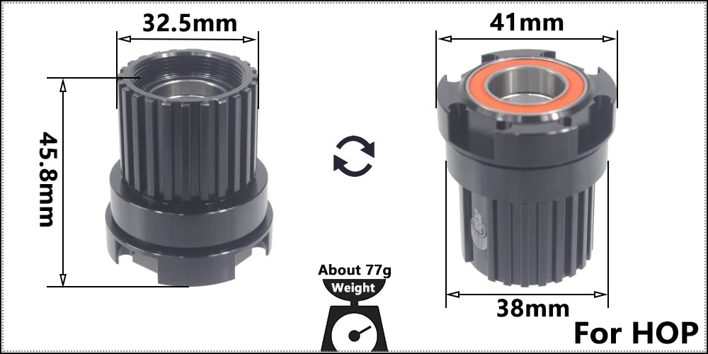 Fahrrad Micro Spline Freilauf MTB Rennrad Naben Konverter Endkappe Adapter 11/12 Fach MS HG DT Nabenkörper Treiber für XD DT240/350