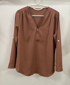 2024 Qualität Heißer Verkauf Plus Size Tiefer V-Ausschnitt Damenbluse Chiffon Coole lockere Hemd Mode Freizeit Damen Tops Sexy Reißverschluss Pullover