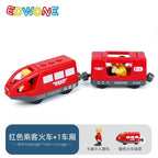 Hölzernes Elektroauto-Set Magnetischer Elektrozug mit kleiner Puppe Druckguss-Steckspielzeug-Set Kompatibel mit Eisenbahn-Holzschienenbahn