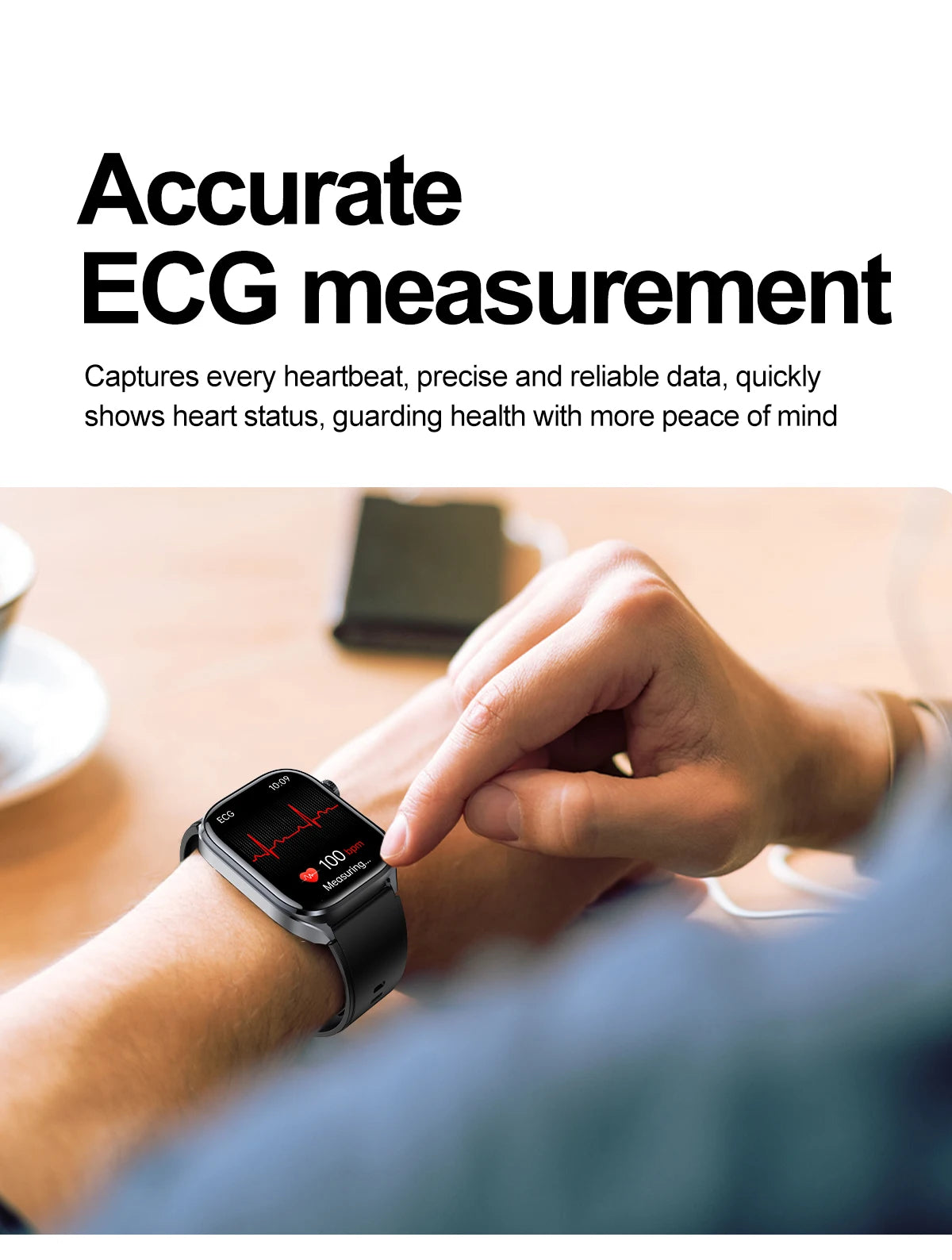 Neue Gesundheitsuhr Harnsäure Blutdruck Blutsauerstoff Körperanalyse Körperfett Smartwatch EKG+PPG Bluetooth Anruf Uhr Frauen Männer