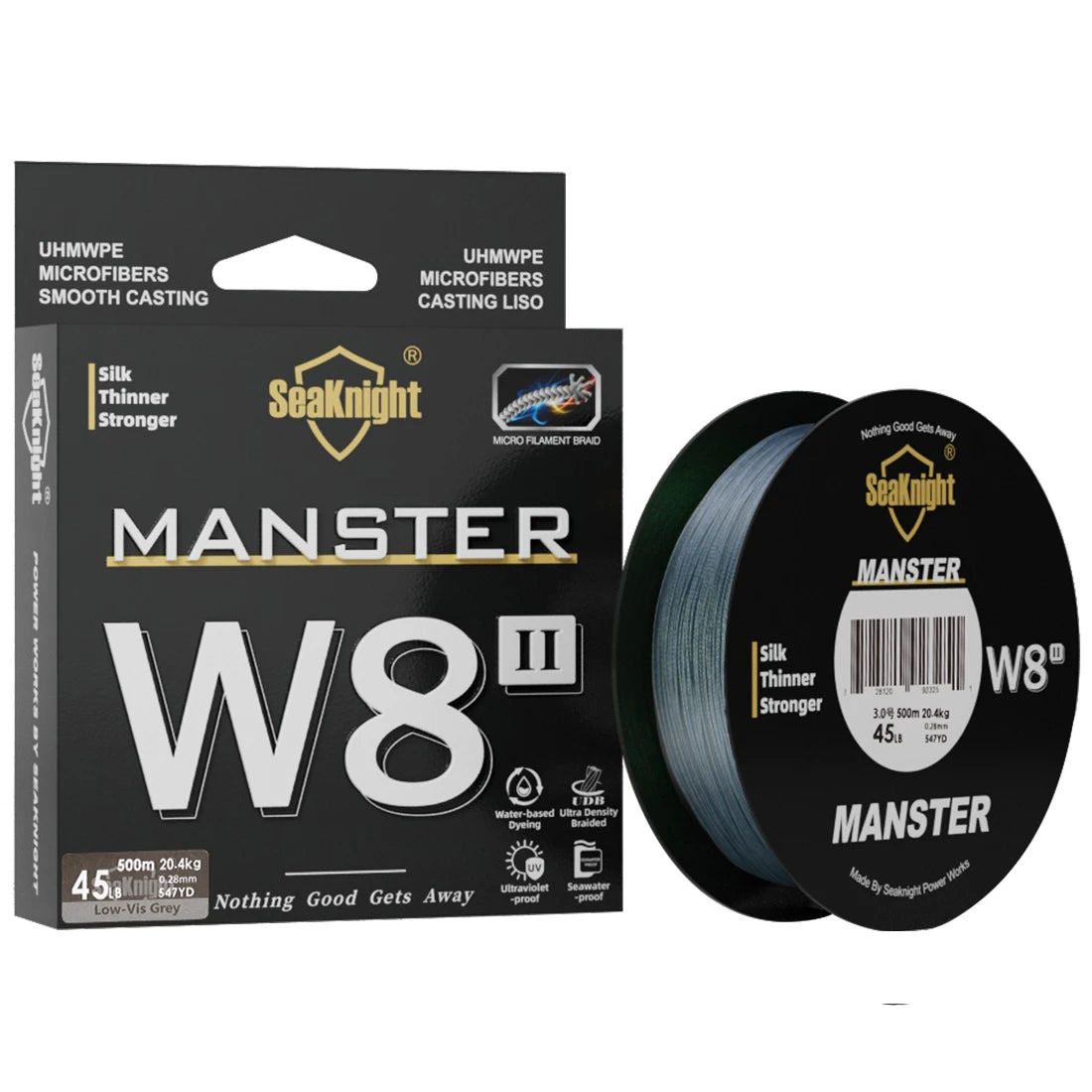 SeaKnight Brand W8 II Serie 500M 8-fach geflochtene Angelschnur aus PE, fortschrittliche geflochtene PE-Schnur, UV-beständige Salzwasser-Schutzbeschichtung