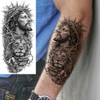 1 Sheet Realistic Jesus Holy Mother Pray Temporary Tattoos For Men Women Adults Long Lasting Waterproof Temp Fake Tattoo Sticker