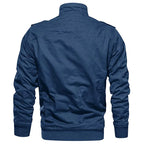 MAGCOMSEN Herren Fleecejacken Windbreaker Mäntel Herbst Winter Thermo Bomberjacken Multi-Taschen Stehkragen Motorradjacke