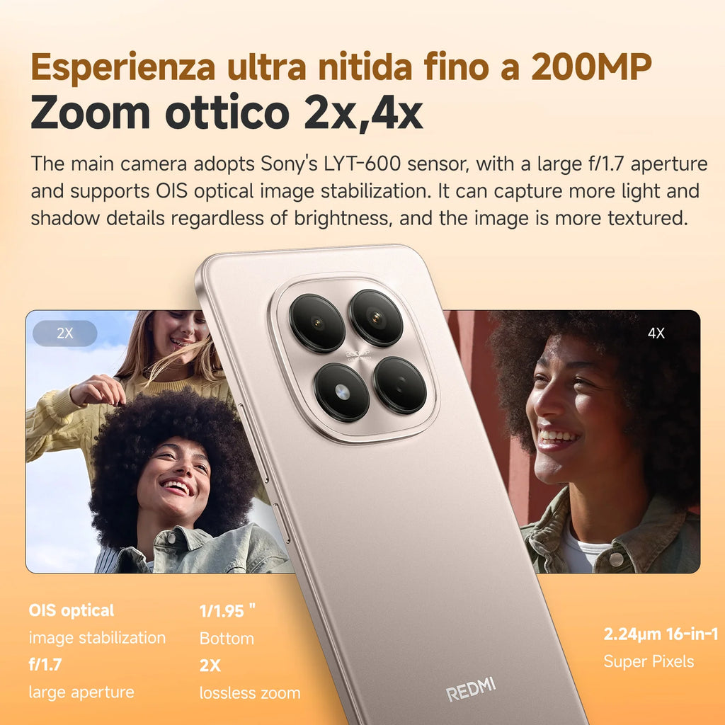 Globale Version Xiaomi REDMI Note 15 Pro MTK Helio G200-Ultra 6,77 Zoll AMOLED Display 200 MP Kamera 6500 mAh 45 W Schnellladung 120 Hz