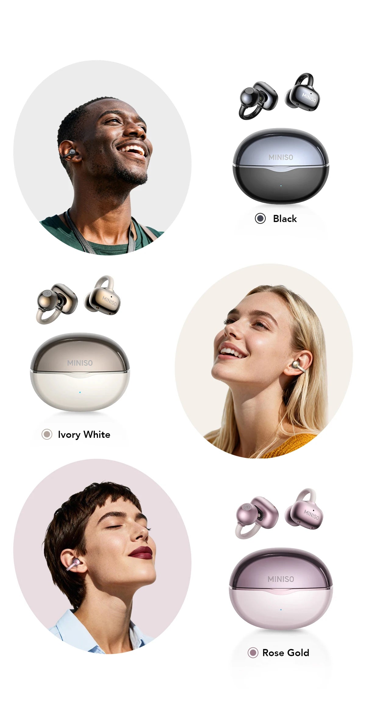 MINISO MS503 Kabellose Bluetooth-Kopfhörer KI-Übersetzungs-Ohrhörer Outdoor-Sport-Kopfhörer Klarer Klang Kopfhörer Weich Bequem