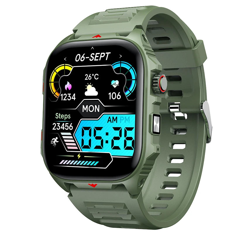 Elektronische Smartwatch BT-Anruf Herzfrequenzmesser Smartwatch Fitness Tracker Wasserdichte Sportuhren für Männer Frauen Android 2026