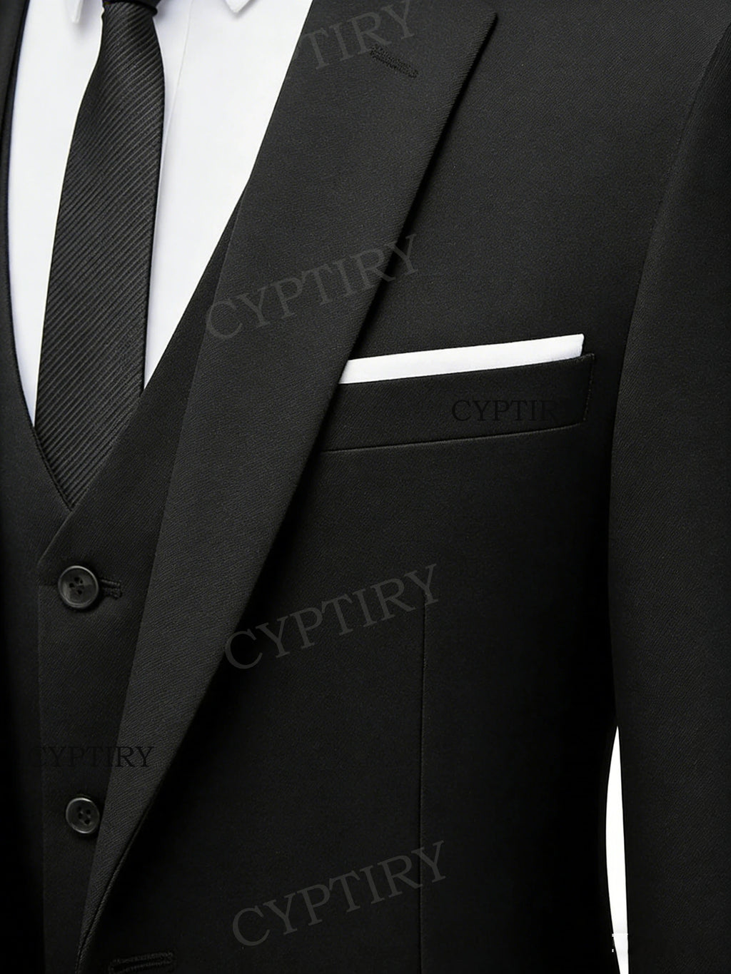 Eleganter Herrenanzug 3-teilig Mode Revers Einreihig Bräutigam Hochzeit Slim Fit Freizeitversion Business Anzug für Herren