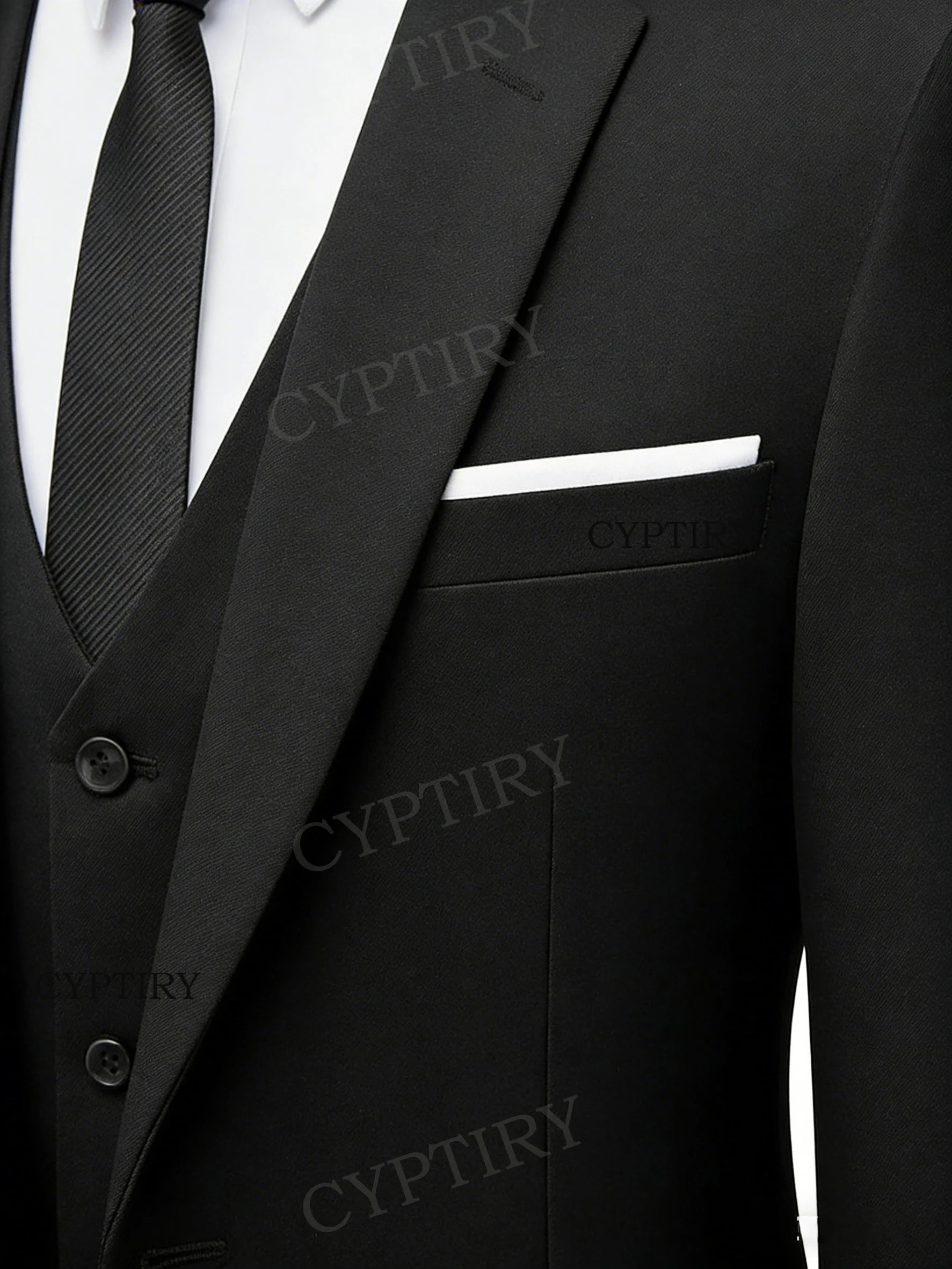 Eleganter Herrenanzug 3-teilig Mode Revers Einreihig Bräutigam Hochzeit Slim Fit Freizeitversion Business Anzug für Herren