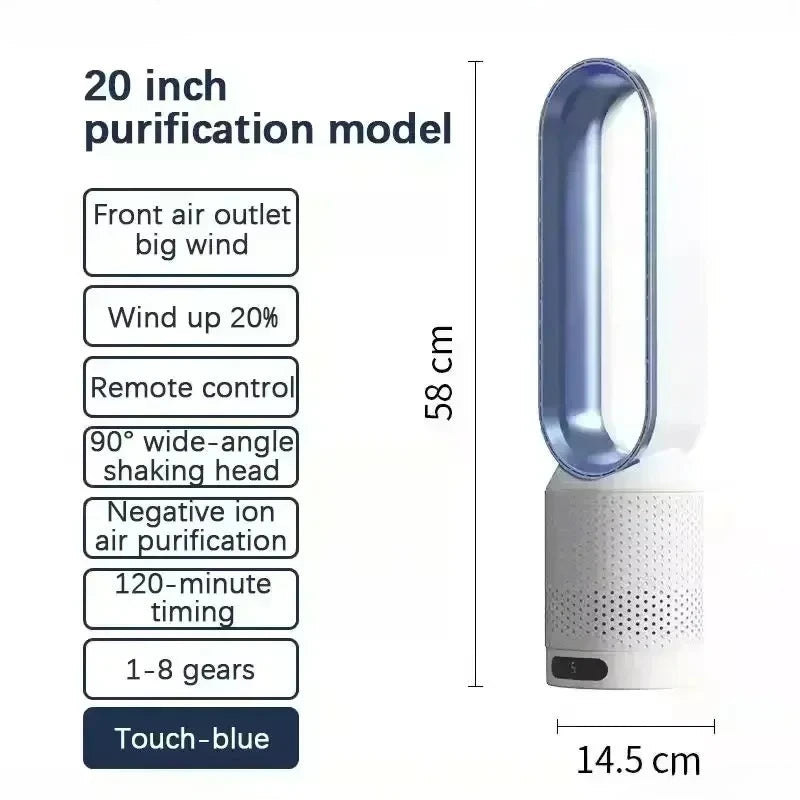 2026 Ultra-leiser rotorloser Ventilator Luftreinigungs- und Zirkulations-Turmventilator für Schlafsaal, Schreibtisch, Boden, Schlafzimmer