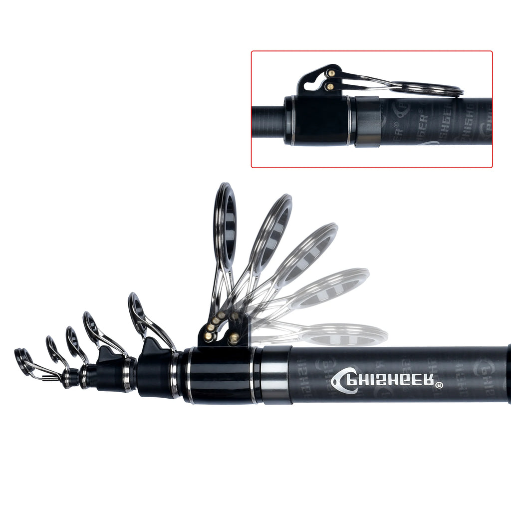 PHISHGER Teleskop-Brandungsrute 3.6/4.2/4.5/5.0/5.3m Wurfgewicht 80-150g 30T Carbon Reiserute Brandungsangeln Uferangeln Angelrute