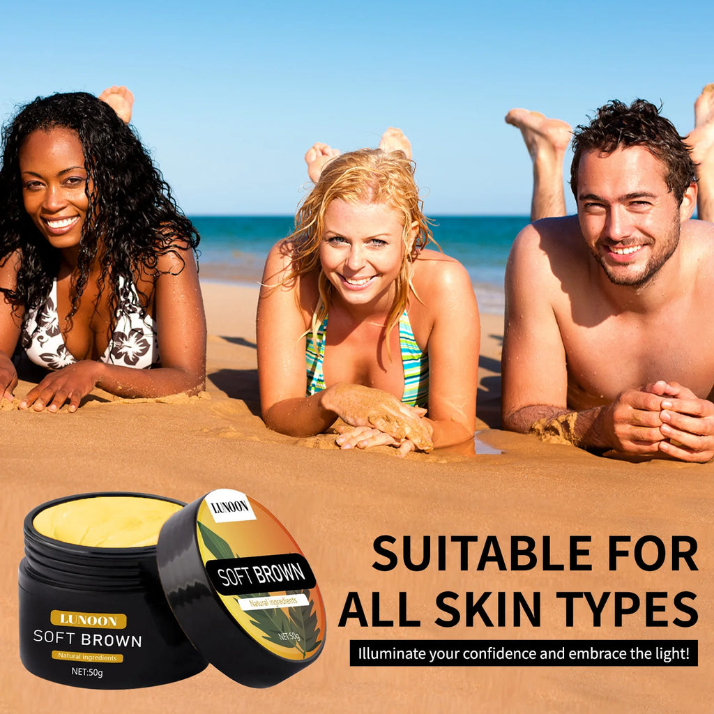 Bräunungscreme mit Sonnenschutz, lang anhaltender Bronzer für Gesicht und Körper, pflegende Formel erzeugt einen natürlichen Verdunkelungseffekt.